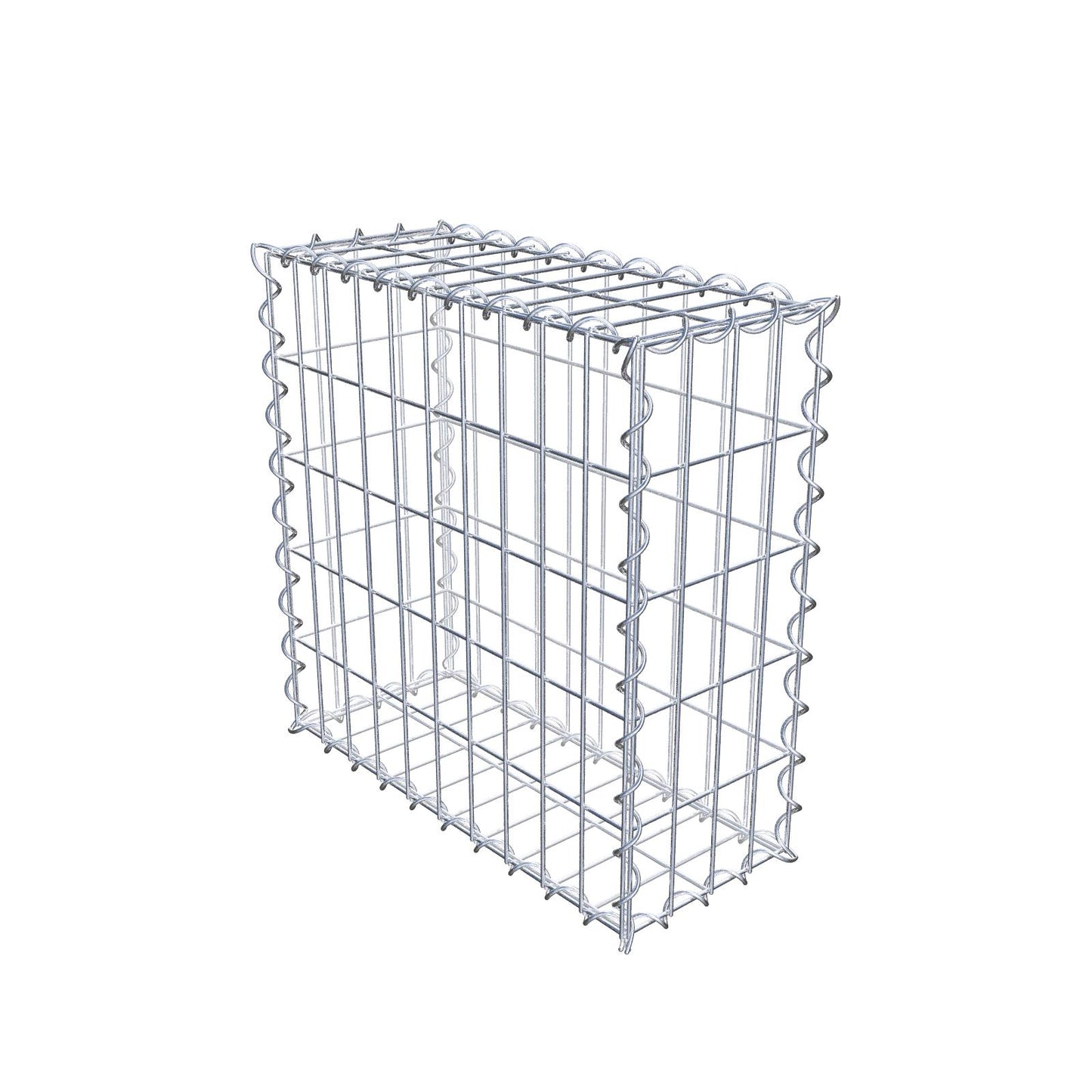 Gabião 50 cm x 50 cm x 20 cm (C x A x P), malhagem 5 cm x 10 cm, espiral
