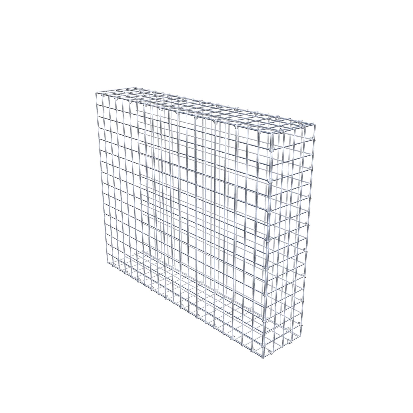Monteret gabion type 2 100 cm x 80 cm x 20 cm (L x H x D), maskestørrelse 5 cm x 5 cm, C-ring