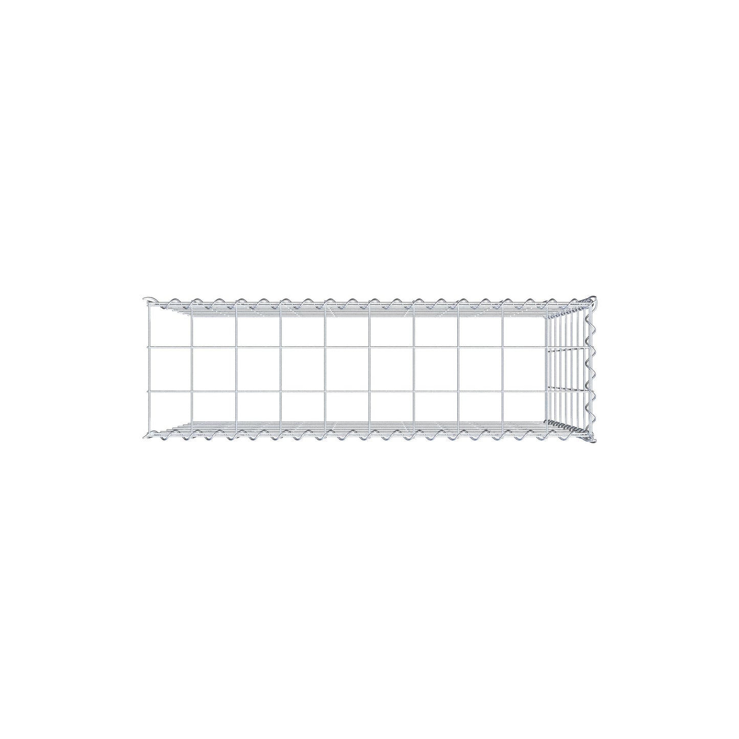 Gavión adulto tipo 4 100 cm x 80 cm x 30 cm (largo x alto x profundidad), tamaño de malla 10 cm x 10 cm, espiral