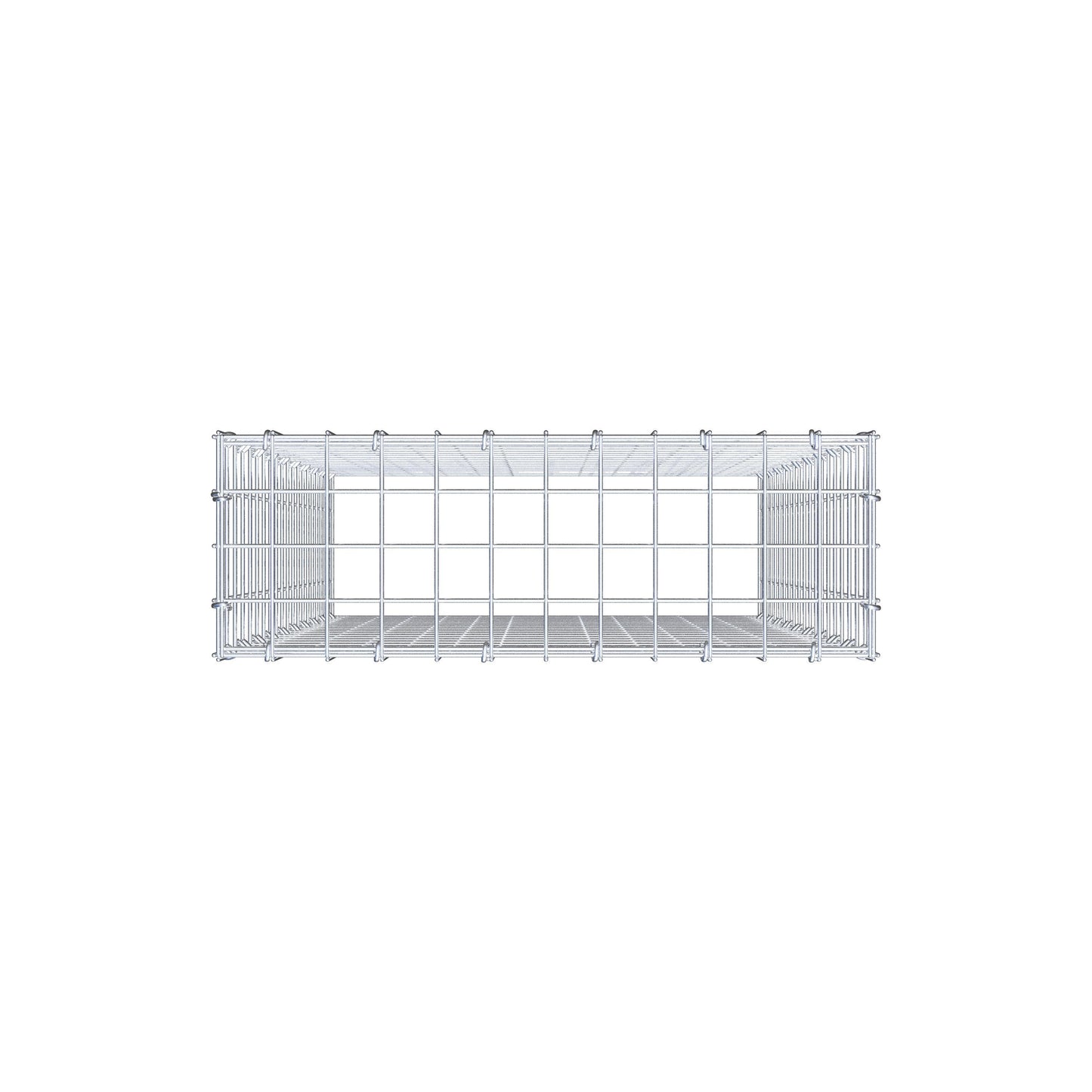 Monteret gabion type 3 100 cm x 60 cm x 20 cm (L x H x D), maskestørrelse 5 cm x 5 cm, C-ring