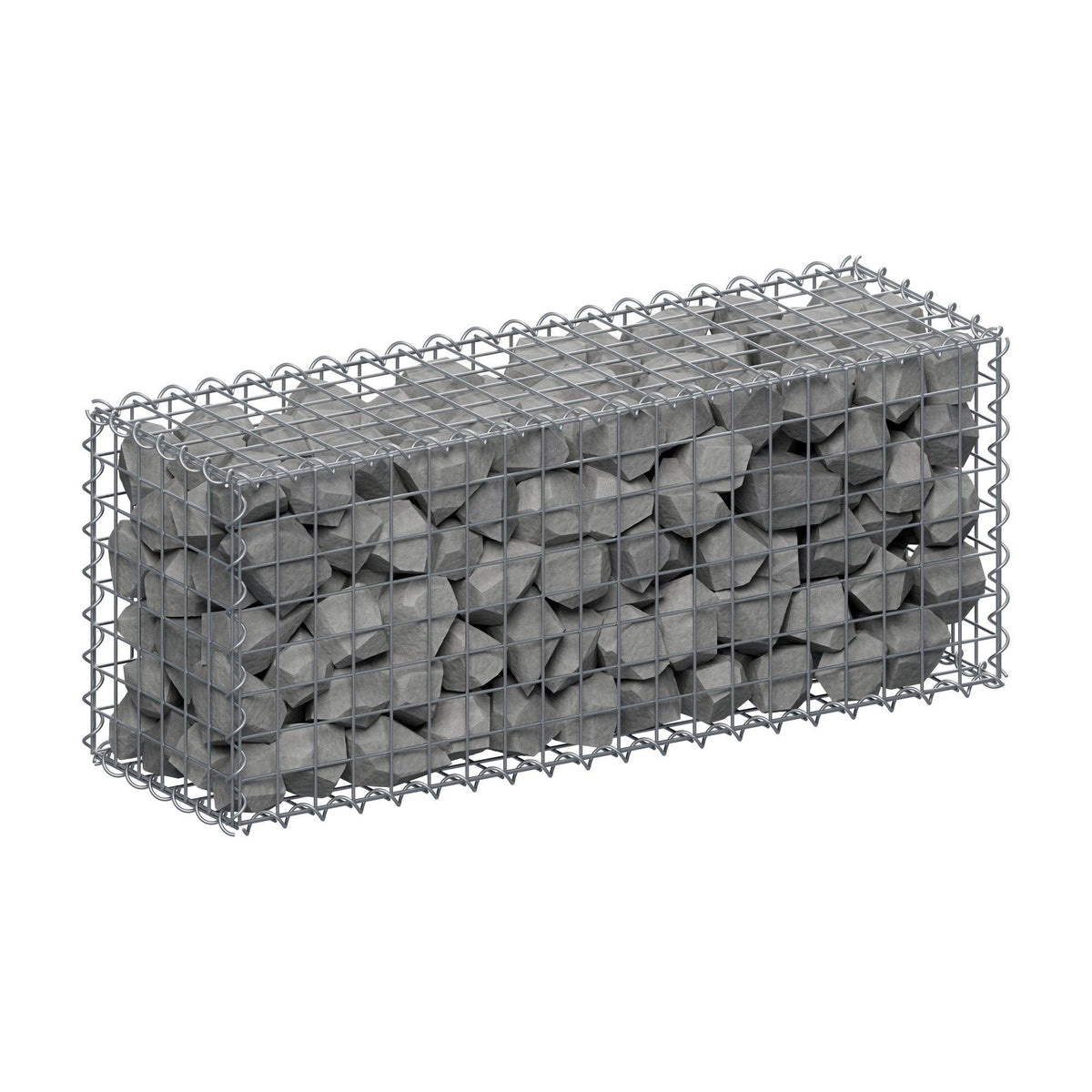 Gabione 100 cm x 40 cm x 30 cm (L x H x T), Maschenweite 5 cm x 5 cm, Spirale