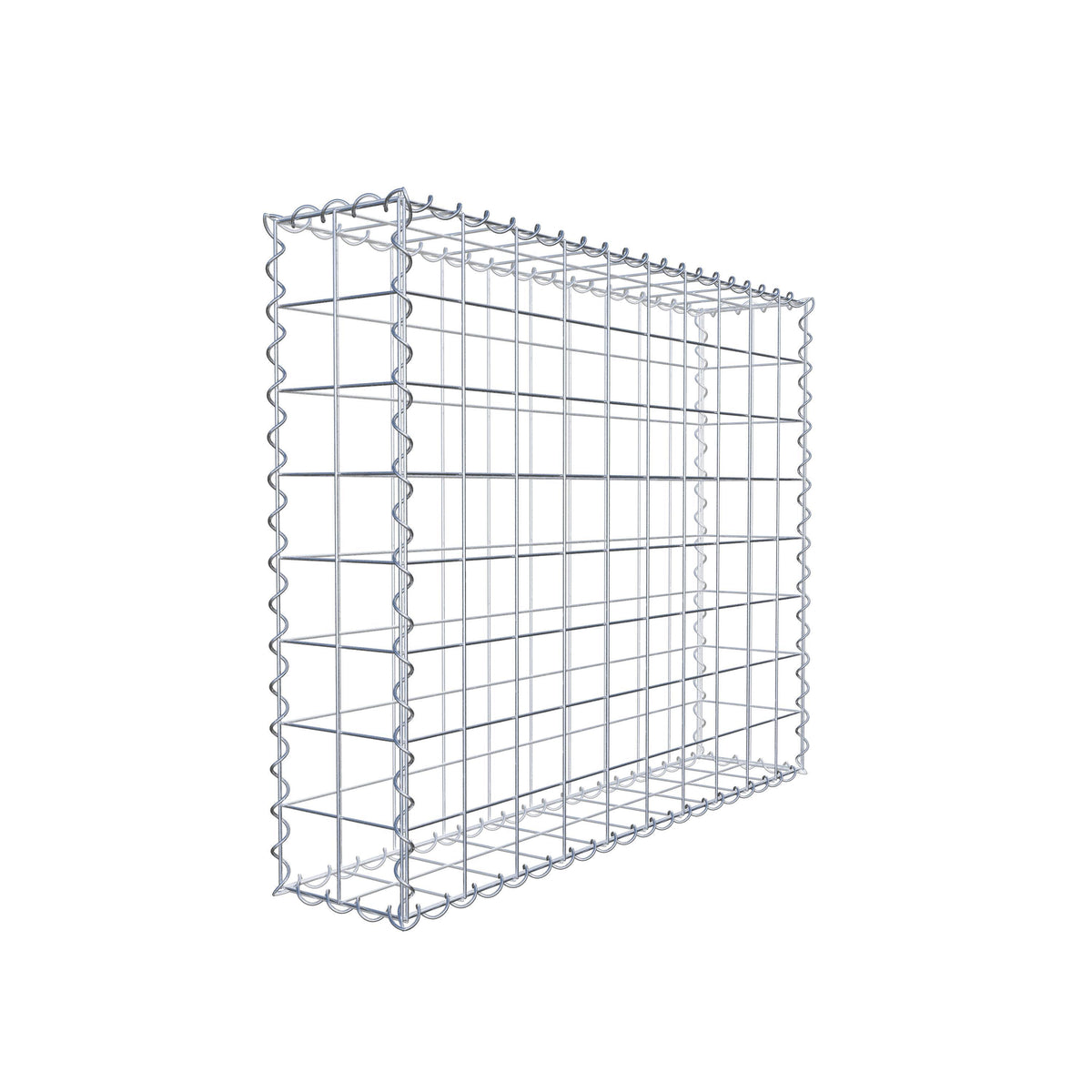 Gabion 100 cm x 80 cm x 20 cm (L x H x D), maskestørrelse 10 cm x 10 cm, spiral