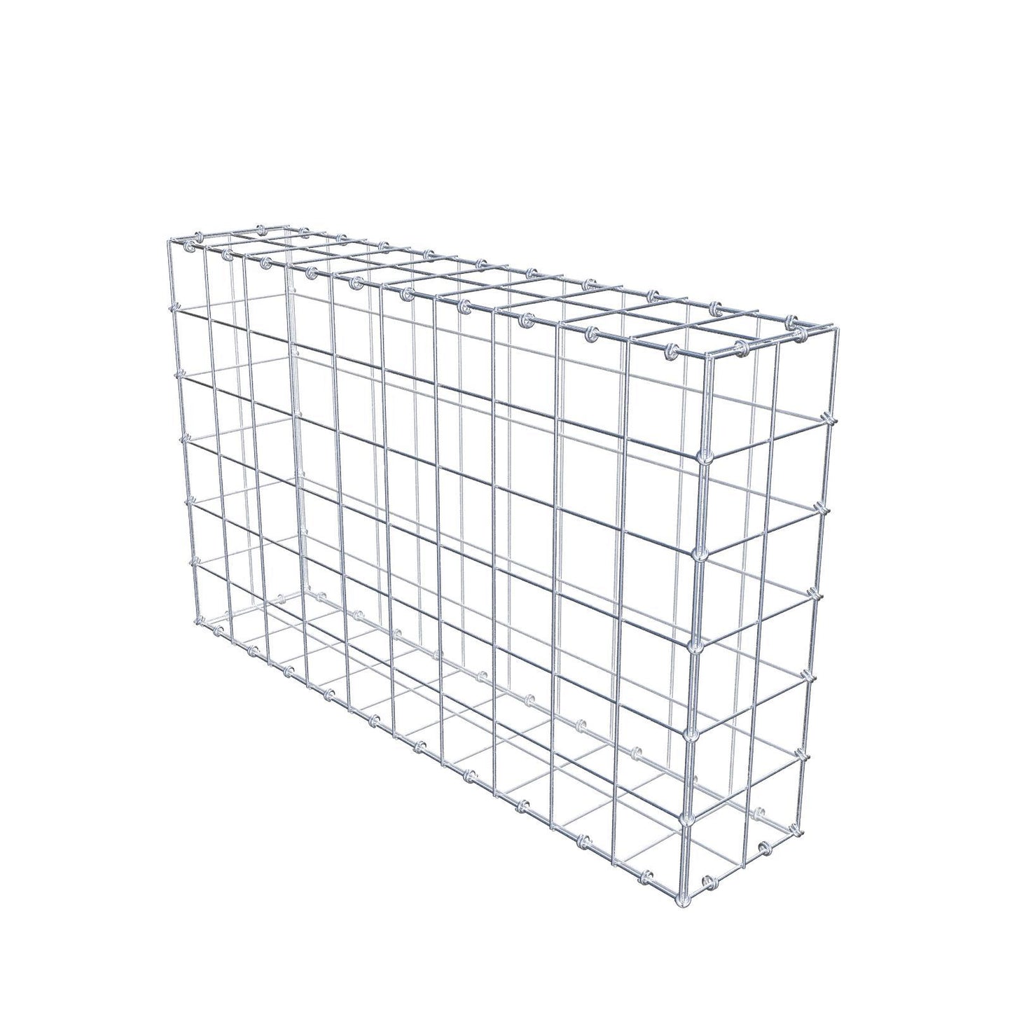 Gabbione 100 cm x 60 cm x 20 cm (L x H x P), maglia 10 x 10 cm, anello a spirale