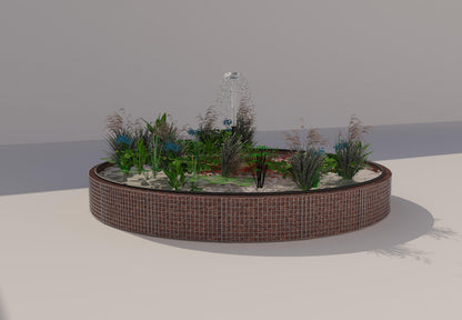 Gabion raised pond round, outer diameter 442 cm, height 50 cm, mesh size 5 x 5 cm, wall thickness 15 cm