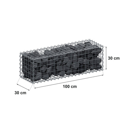 Gabion 100 cm x 30 cm x 30 cm (L x H x P), mailles 5 cm x 5 cm, spirale