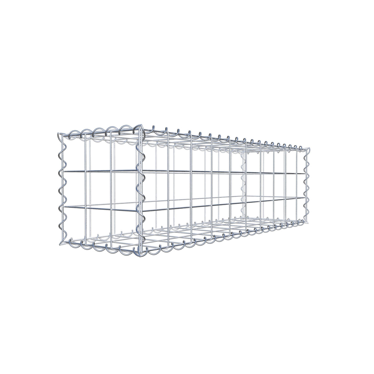 Gabbione 100 cm x 30 cm x 30 cm (L x H x P), maglia 10 cm x 10 cm, spirale