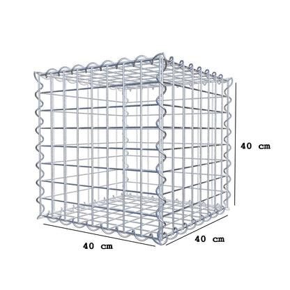 Gabione 40 cm x 40 cm x 40 cm (L x H x T), Maschenweite 5 cm x 5 cm, Spirale