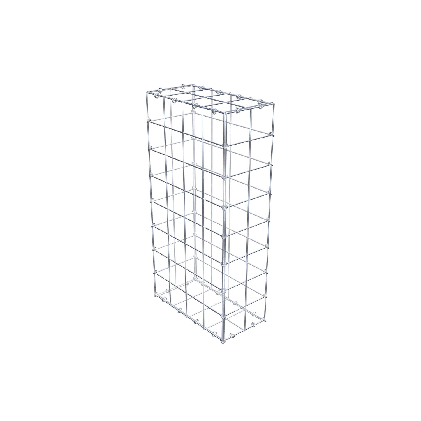 Gabbione 80 cm x 40 cm x 20 cm (L x H x P), maglia 10 cm x 10 cm, anello a C