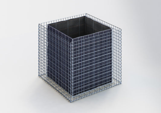 Högbädd, fyrkantig 100 cm x 90 cm x 100 cm (L x H x D), maskstorlek 5 x 5 cm, väggtjocklek 10 cm