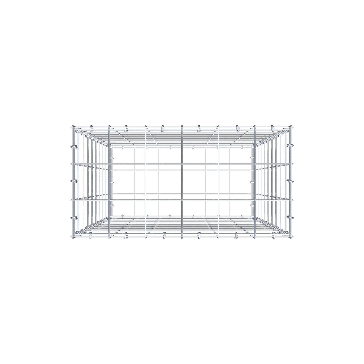 Gabion 100 cm x 60 cm x 30 cm (L x H x D), maskstorlek 10 cm x 10 cm, C-ring