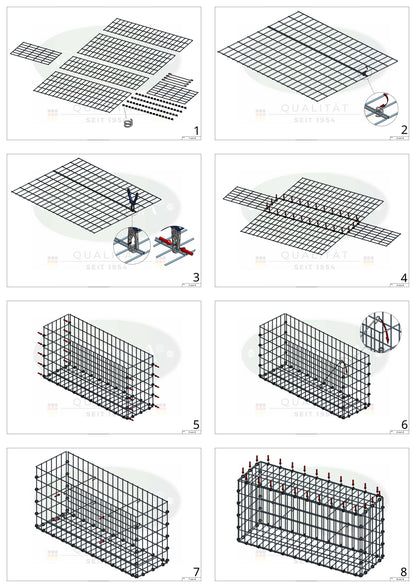Gabion 100 cm x 60 cm x 50 cm (L x H x P), mailles 5 x 10 cm, anneau en spirale