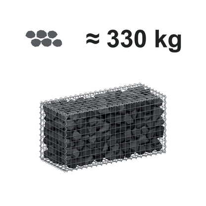 Gabion 100 cm x 50 cm x 40 cm (L x H x D), maskestørrelse 5 cm x 5 cm, spiral