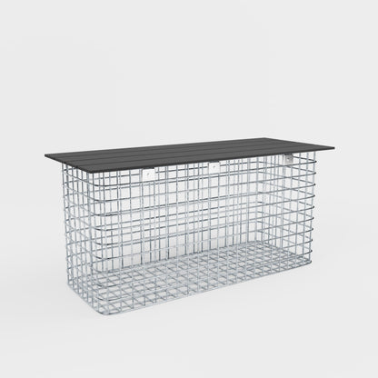 Banco de jardín 102 x 50 x 42 cm MW 5 x 5 cm galvanizado en caliente, con tablero reciclado en antracita