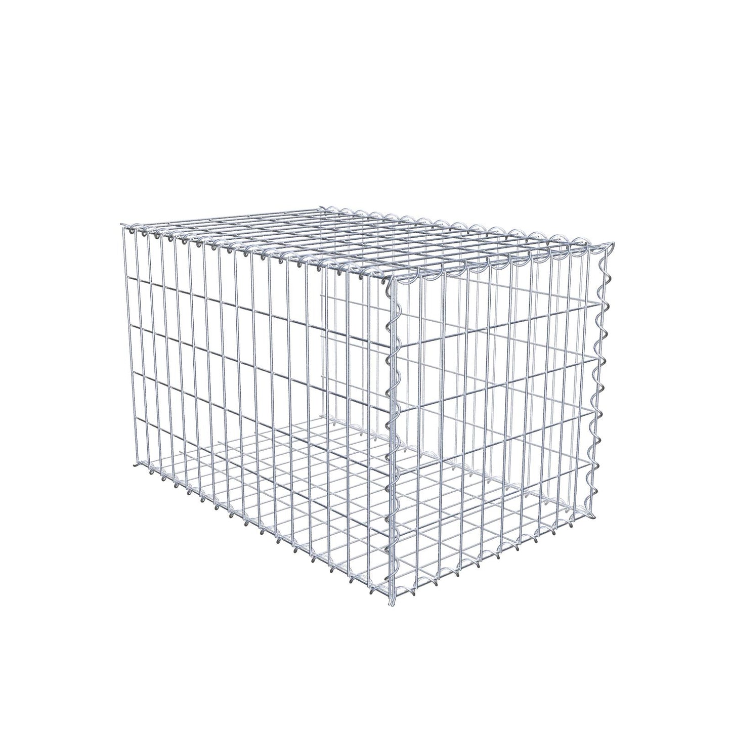 Gabião tipo 2 80 cm x 50 cm x 50 cm (C x A x P), malhagem 5 cm x 10 cm, espiral