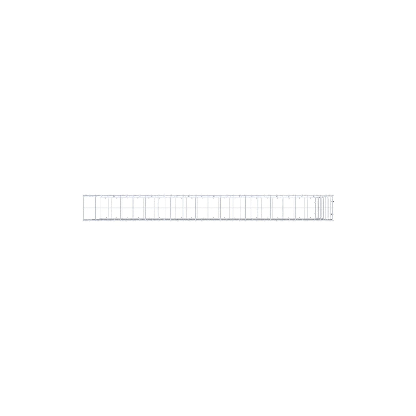 Typ 2 påbyggnadsgabion 200 cm x 100 cm x 20 cm (L x H x D), maskstorlek 10 cm x 10 cm, C-ring