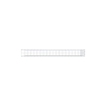 Typ 2 påbyggnadsgabion 200 cm x 100 cm x 20 cm (L x H x D), maskstorlek 10 cm x 10 cm, C-ring