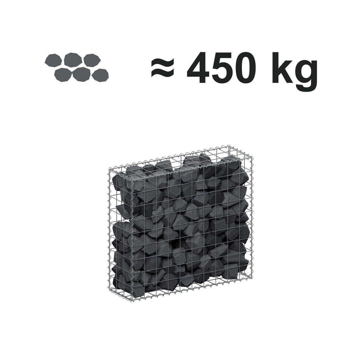 Gabion 100 cm x 90 cm x 30 cm (L x H x D), maskestørrelse 10 cm x 10 cm, spiral