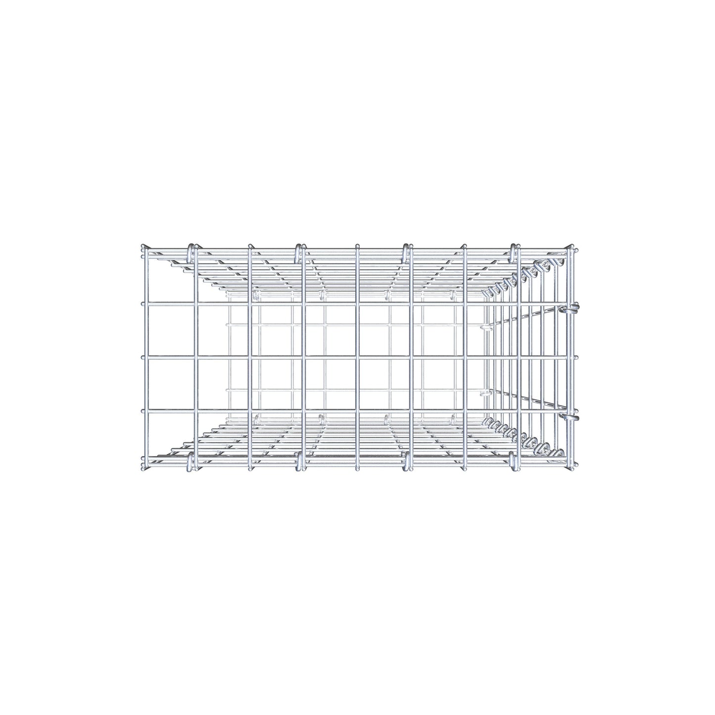 Mounted gabion type 2 80 cm x 40 cm x 20 cm, mesh size 5 cm x 10 cm, C-ring