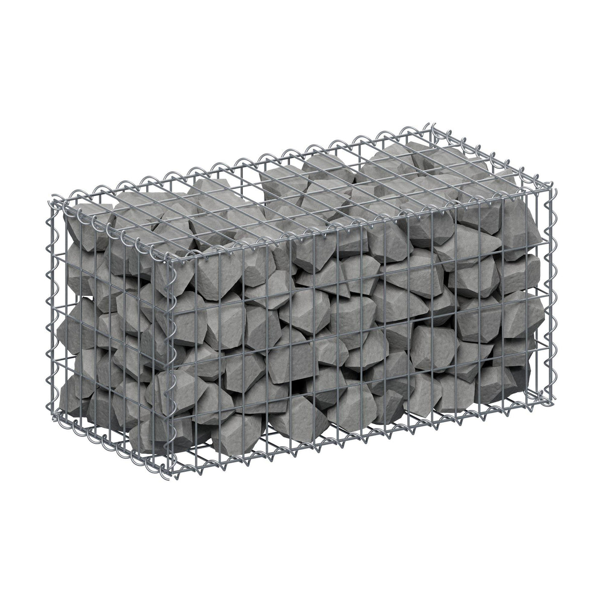 Gabion 80 cm x 40 cm x 40 cm (L x H x D), maskstorlek 5 cm x 10 cm, spiral