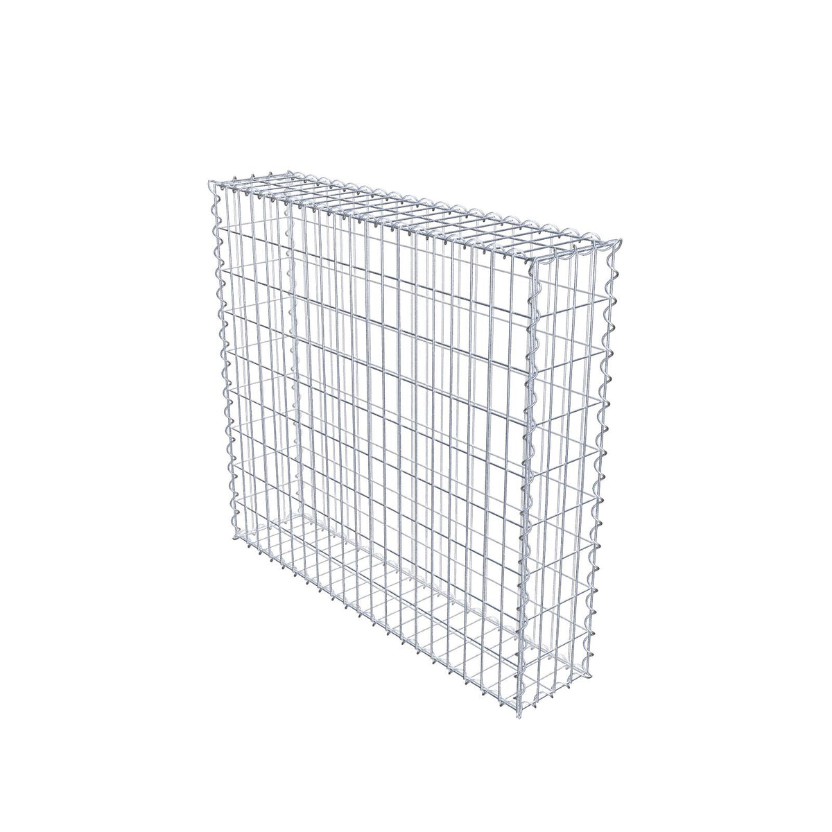 Gabione 100 cm x 90 cm x 20 cm (L x H x T), Maschenweite 5 cm x 10 cm, Spirale