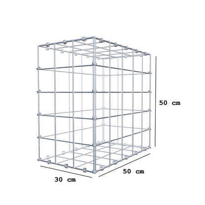 Gabbione 50 cm x 50 cm x 30 cm (L x H x P), maglia 10 x 10 cm, anello a spirale