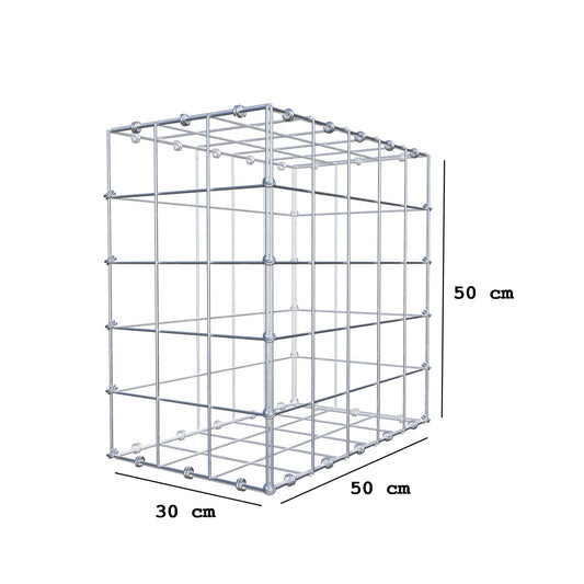 Gabbione 50 cm x 50 cm x 30 cm (L x H x P), maglia 10 x 10 cm, anello a spirale
