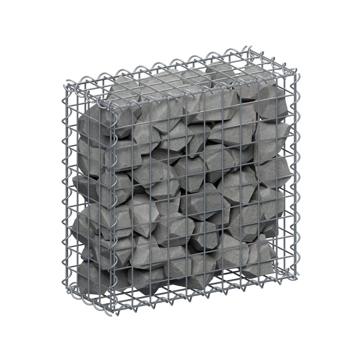 Gabione 50 cm x 50 cm x 20 cm (L x H x T), Maschenweite 5 cm x 5 cm, Spirale