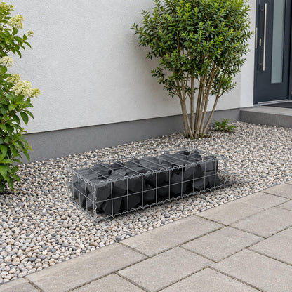 Gabione 100 cm x 20 cm x 40 cm (L x H x T), Maschenweite 10 cm x 10 cm, Spirale