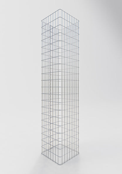 Coluna de gabião quadrada 42 cm x 42 cm, 200 cm de altura, PM 5 cm x 10 cm