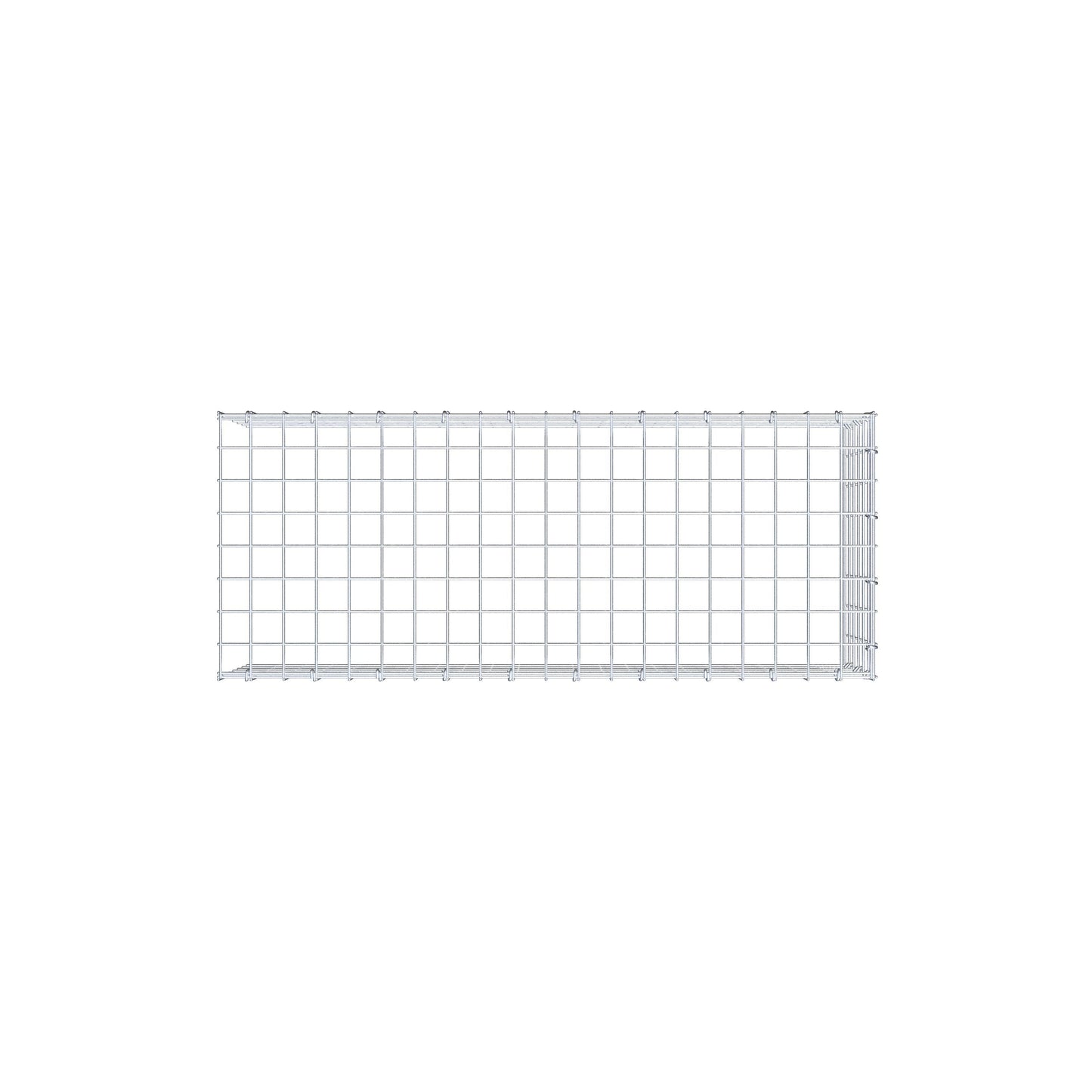 Type 4 oplegkorf 100 cm x 30 cm x 40 cm (L x H x D), maaswijdte 5 cm x 5 cm, C-ring