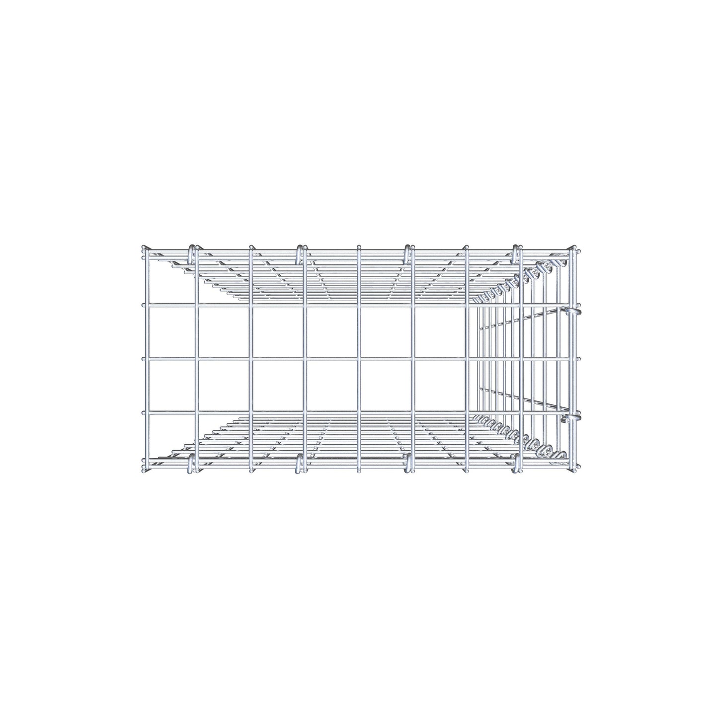 Anbaugabione Typ 4 100 cm x 40 cm x 20 cm (L x H x T), Maschenweite 5 cm x 10 cm, C-Ring