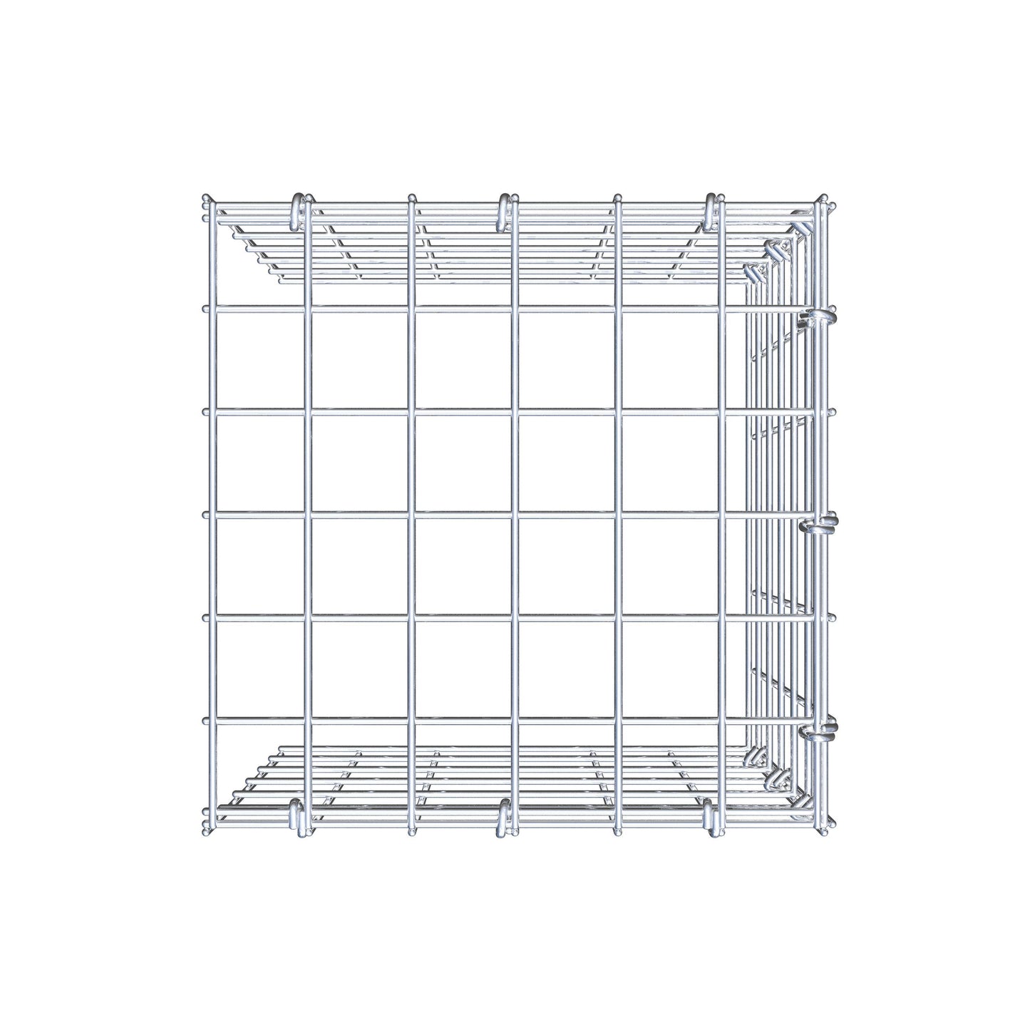 Fourche rapportée type 4 30 cm x 30 cm x 30 cm (L x H x P), maille 5 cm x 5 cm, anneau en C