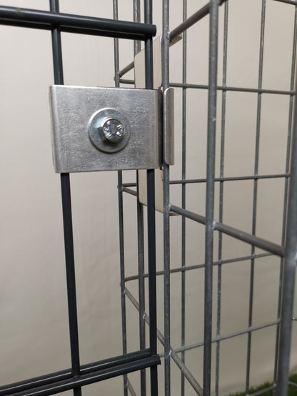 Morsetto con staffa per recinzione 5 x 10 cm per rete metallica doppia, alluminio