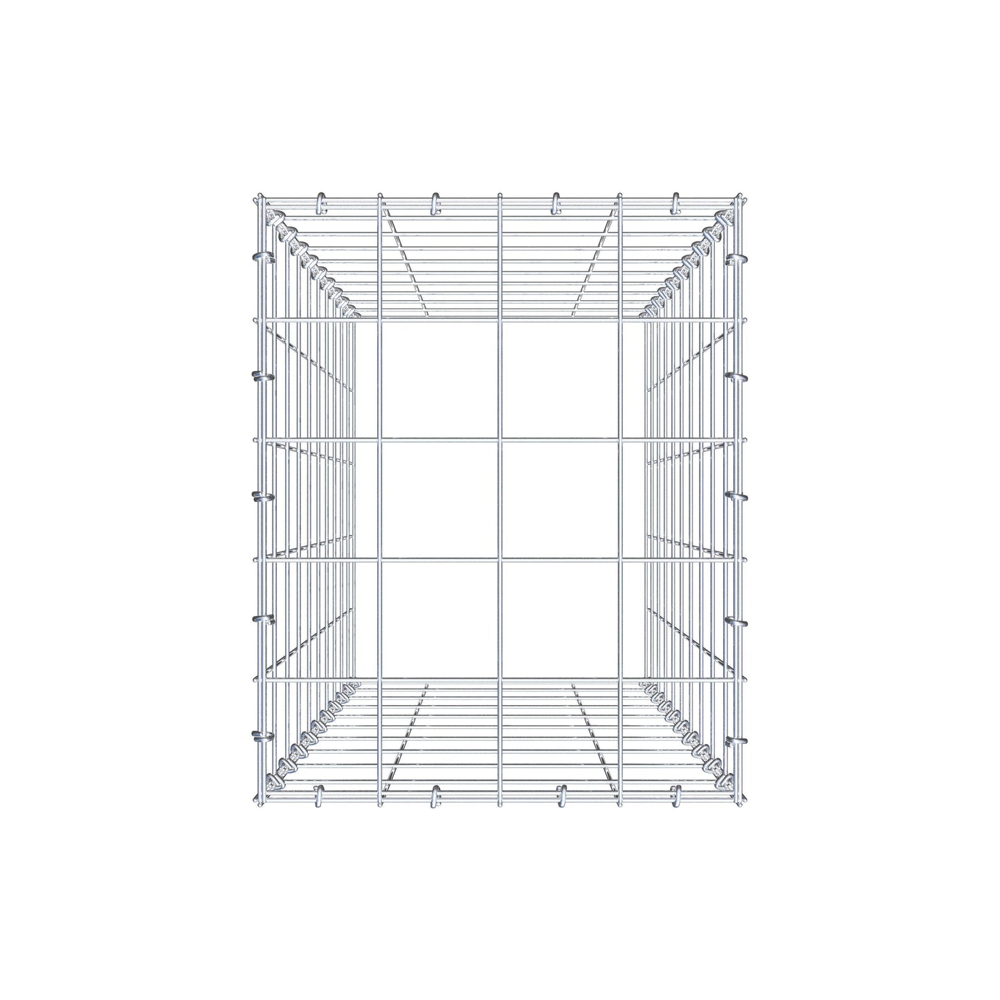 Mounted gabion type 3 100 cm x 40 cm x 50 cm (L x H x D), mesh size 10 cm x 10 cm, C-ring
