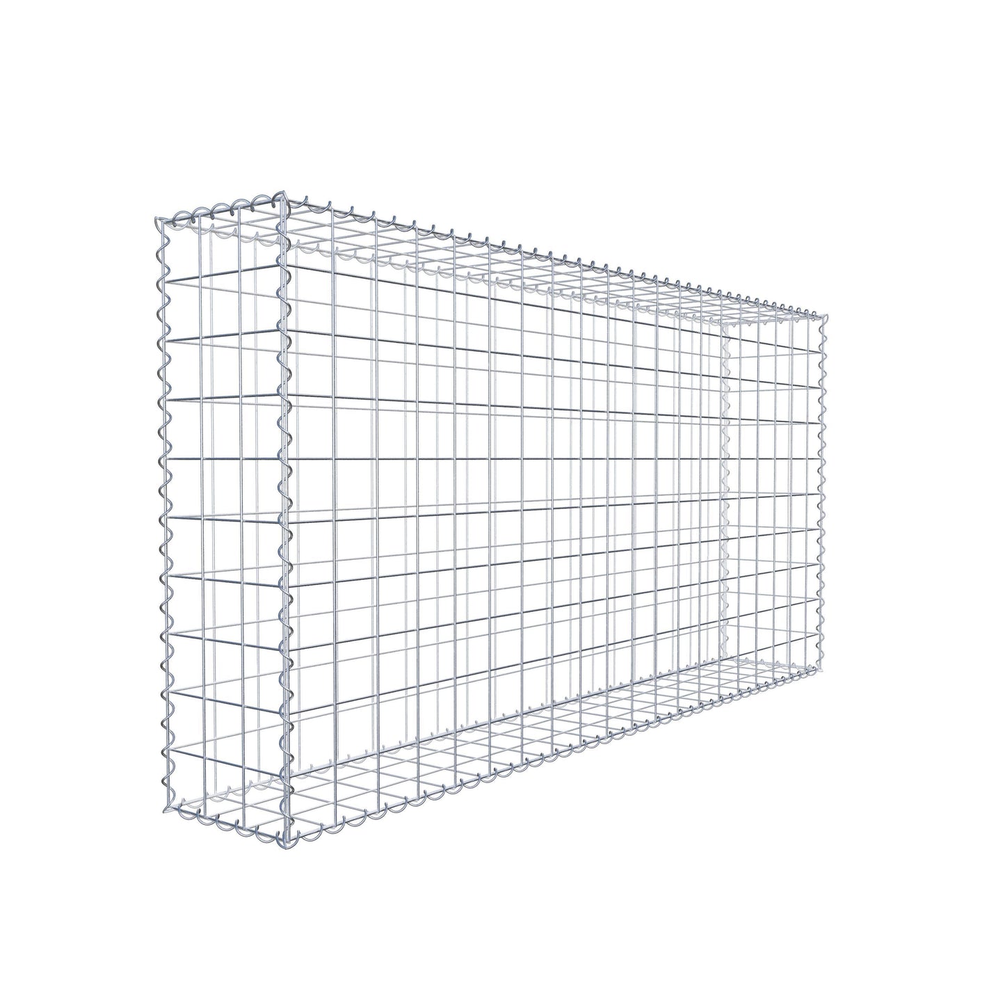 Gabião 200 cm x 100 cm x 30 cm (C x A x P), malhagem 10 cm x 10 cm, espiral