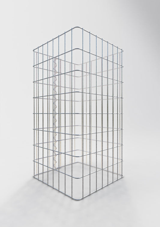 Gabionpelare, kantig 42 cm x 42 cm, 80 cm hög, MW 5 cm x 10 cm