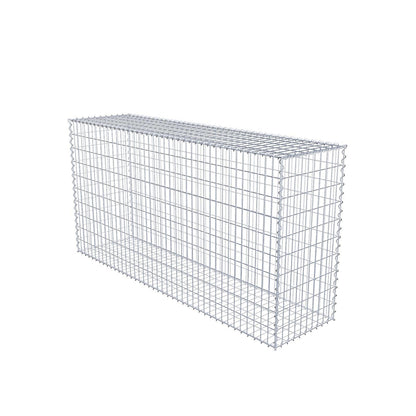 Gabion 200 cm x 100 cm x 50 cm (L x H x D), maskestørrelse 5 cm x 10 cm, spiral