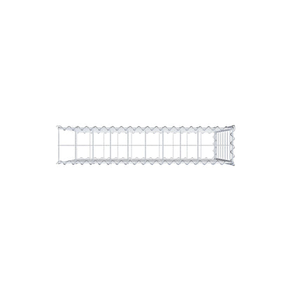 Opbouw schanskorf type 2 100 cm x 80 cm x 20 cm (L x H x D), maaswijdte 10 cm x 10 cm, spiraal
