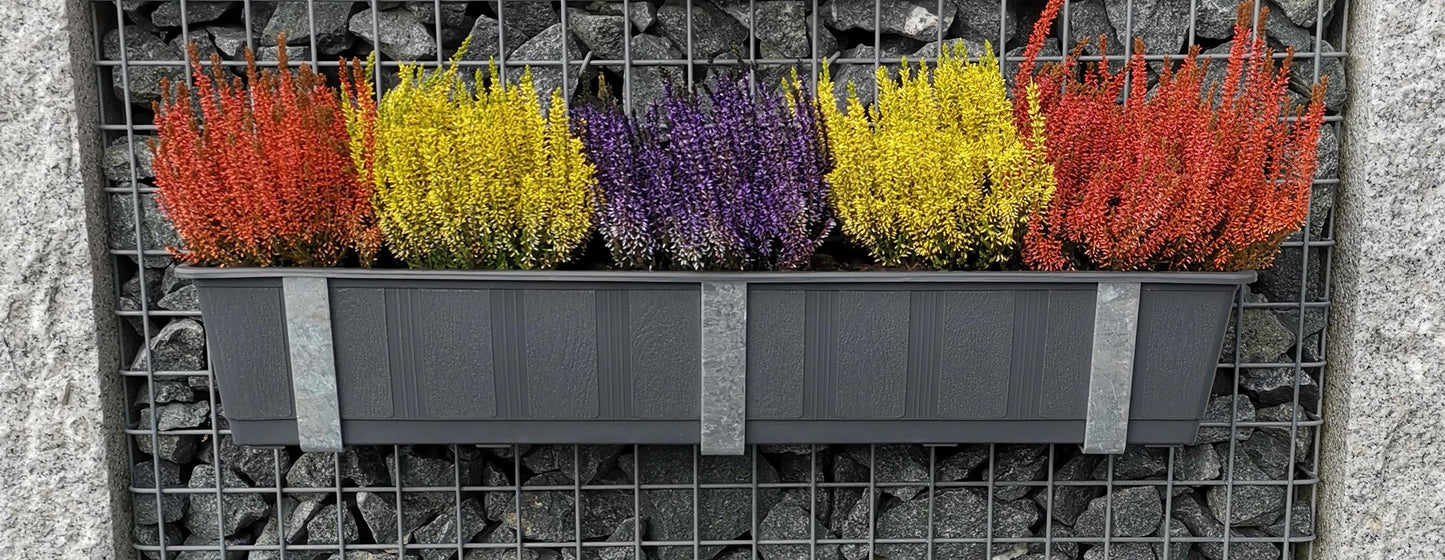 Jardinera galvanizada en juego de 3 con jardinera incluida, para gaviones MW 5 x 5
