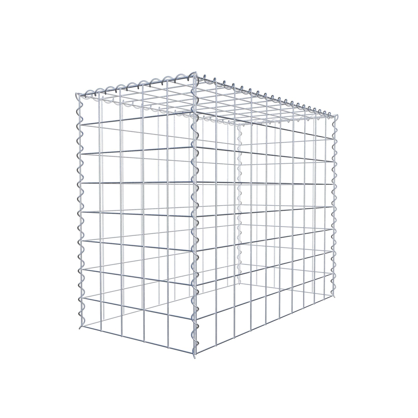 Gabião Tipo 3 100 cm x 80 cm x 50 cm (C x A x P), malhagem 10 cm x 10 cm, espiral