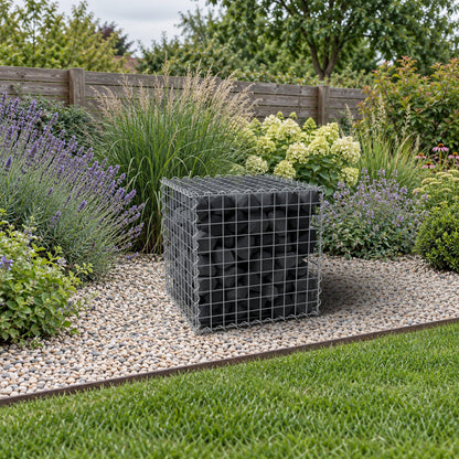 Gabion 50 cm x 50 cm x 50 cm (L x H x P), mailles 5 cm x 5 cm, spirale