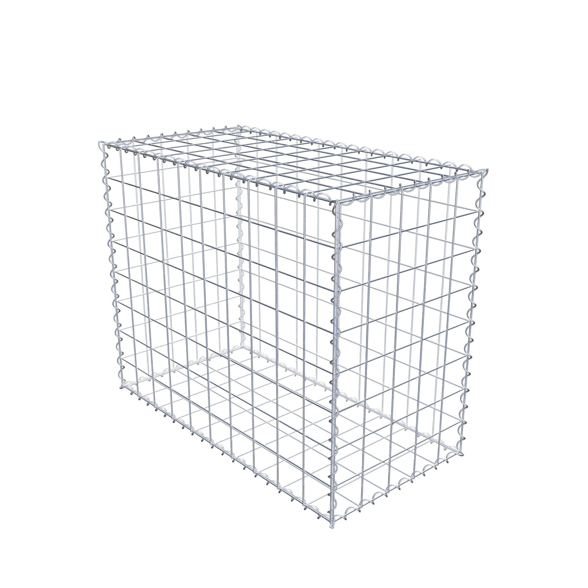 Gabbione 100 cm x 80 cm x 50 cm (L x H x P), maglia 10 cm x 10 cm, spirale