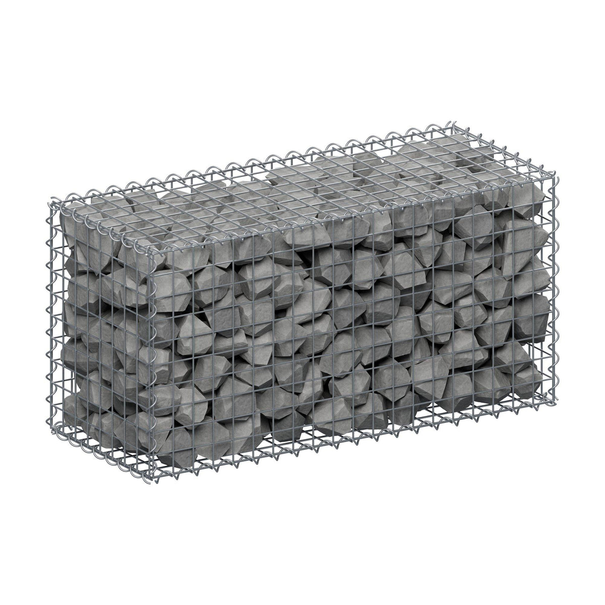 Gabion 100 cm x 50 cm x 40 cm (L x H x D), maskestørrelse 5 cm x 5 cm, spiral