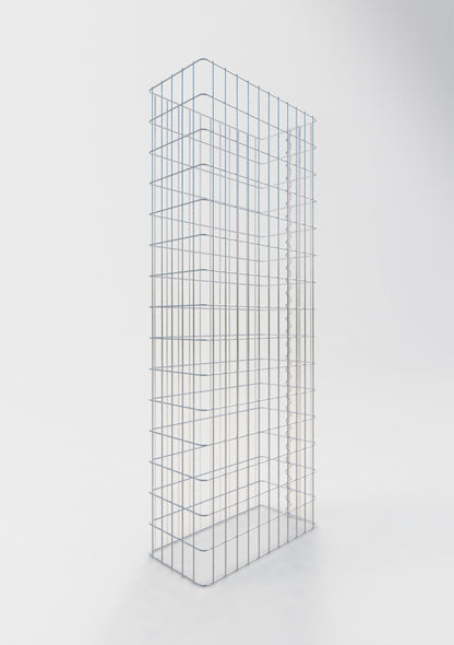 Gabionenzaun Länge 57 cm, Höhe 180 cm, Tiefe 27 cm, Maschenweite 5 x 10 cm