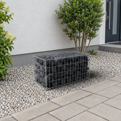 Gabion 80 cm x 40 cm x 40 cm (L x H x D), maskstorlek 5 cm x 10 cm, spiral