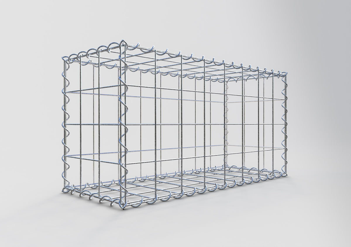 Gabione 80 cm x 40 cm x 30 cm (L x H x T), Maschenweite 10 cm x 10 cm, Spirale