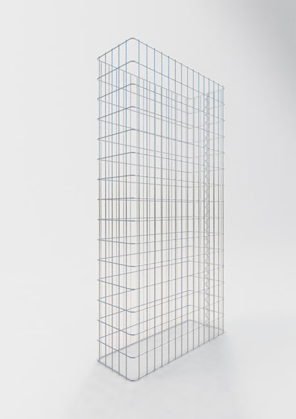 Gabion hegn længde 77 cm, højde 180 cm, dybde 27 cm, maskestørrelse 5 x 10 cm
