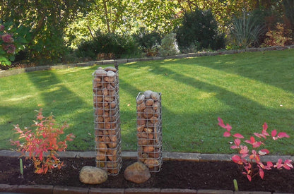Columna de gaviones cuadrada 17 cm x 17 cm, 80 cm de altura, MW 5 cm x 5 cm