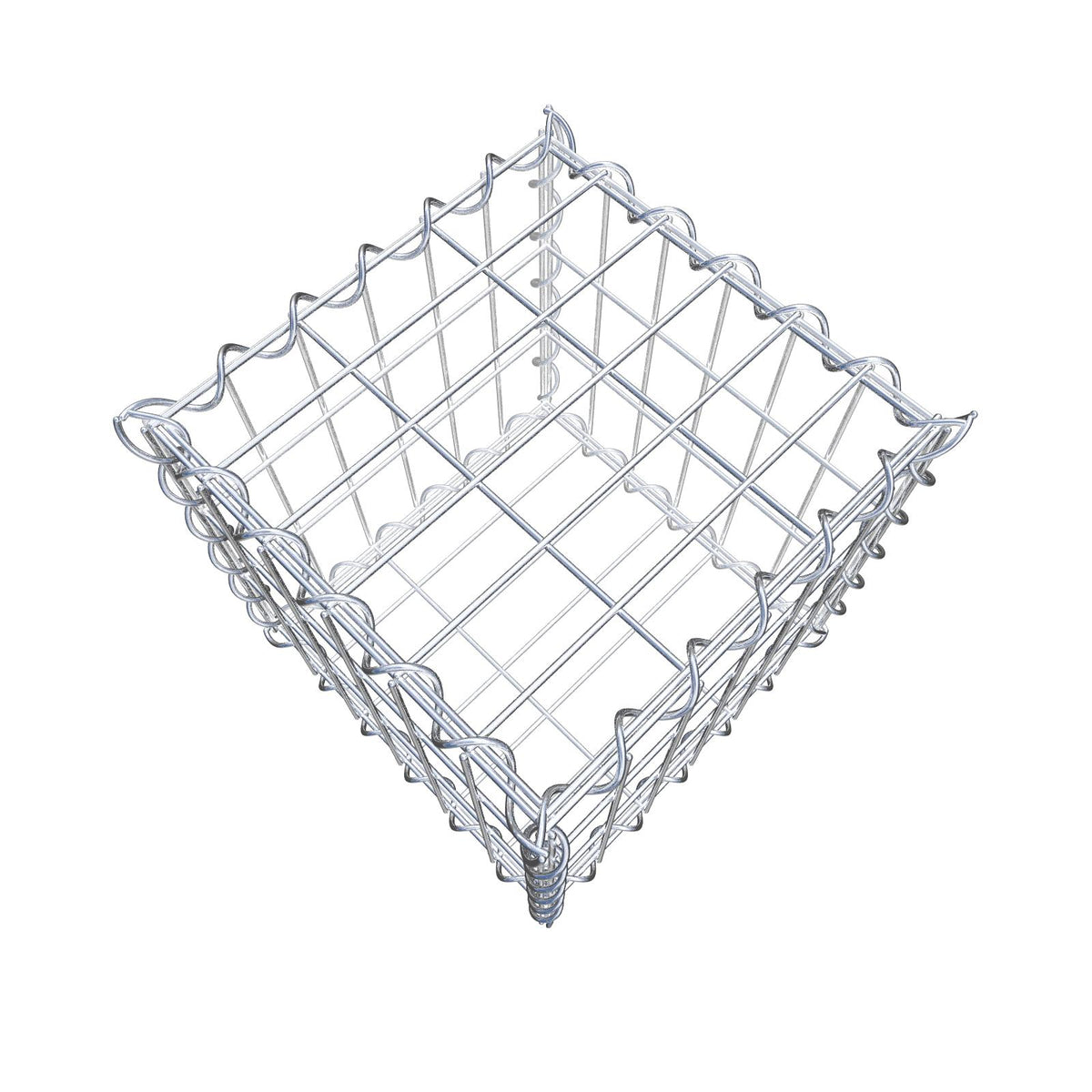 Gabion 30 cm x 30 cm x 30 cm (L x H x D), maskestørrelse 5 cm x 10 cm, spiral