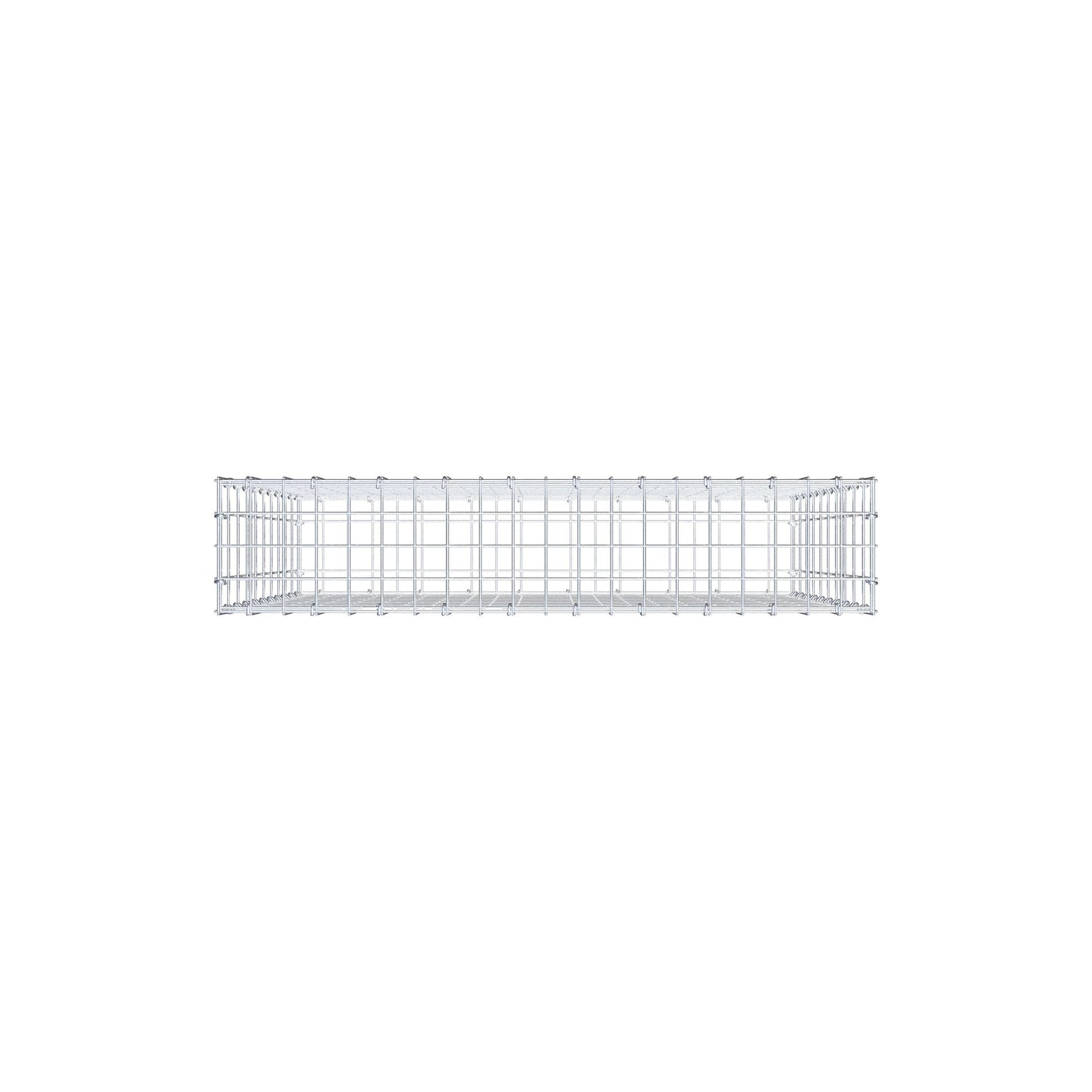 Gabião 100 cm x 100 cm x 20 cm (C x A x P), malhagem 5 cm x 10 cm, anel C
